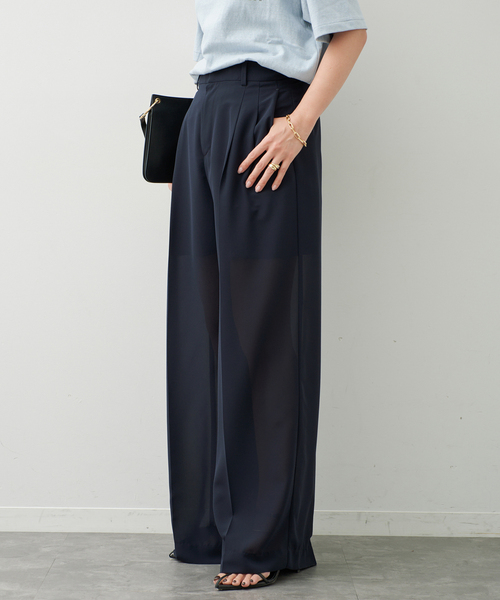 Deuxieme Classe(ドゥーズィエムクラス)の「*Minimal Sheer パンツ(スラックス・レディース・ブラック/ネイビー・38/36/34)」の22枚目の写真