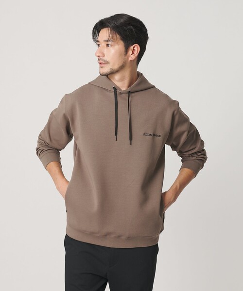 BEAUTY&YOUTH UNITED ARROWS(ビューティーアンドユースユナイテッドアローズ)の「【WEB限定 WARDROBE SMART】ダブルニット ロゴ スウェットフーディ/セットアップ対応 【抗菌・防臭】(パーカー・メンズ・グレー/その他1/ネイビー/ブラック/オリーブ・S/M/L/XL)」の3枚目の写真