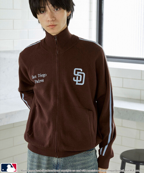 PUBLUX(パブリュクス)の「PUBLUX/パブリュクス MLB TRACK KNIT JACKET(ジャージ・メンズ・ネイビー/サックスブルー/ブラウン・MEDIUM/SMALL/LARGE)」の5枚目の写真