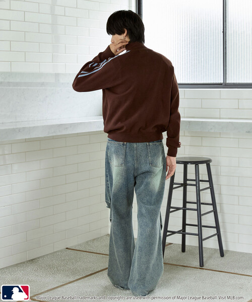 PUBLUX(パブリュクス)の「PUBLUX/パブリュクス MLB TRACK KNIT JACKET(ジャージ・メンズ・ネイビー/サックスブルー/ブラウン・MEDIUM/SMALL/LARGE)」の10枚目の写真