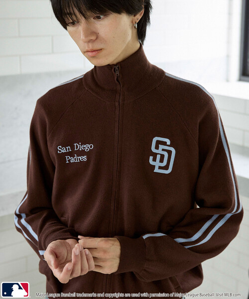 PUBLUX(パブリュクス)の「PUBLUX/パブリュクス MLB TRACK KNIT JACKET(ジャージ・メンズ・ネイビー/サックスブルー/ブラウン・MEDIUM/SMALL/LARGE)」の11枚目の写真