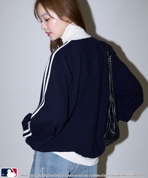 PUBLUX(パブリュクス)の「PUBLUX/パブリュクス MLB TRACK KNIT JACKET(ジャージ・メンズ・ネイビー/サックスブルー/ブラウン・MEDIUM/SMALL/LARGE)」の14枚目の写真