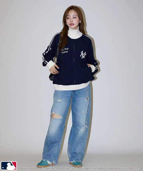 PUBLUX(パブリュクス)の「PUBLUX/パブリュクス MLB TRACK KNIT JACKET(ジャージ・メンズ・ネイビー/サックスブルー/ブラウン・MEDIUM/SMALL/LARGE)」の16枚目の写真