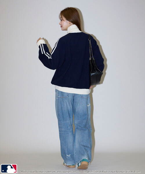PUBLUX(パブリュクス)の「PUBLUX/パブリュクス MLB TRACK KNIT JACKET(ジャージ・メンズ・ネイビー/サックスブルー/ブラウン・MEDIUM/SMALL/LARGE)」の18枚目の写真