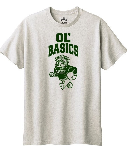 Ol' Basics（オールベーシックス）の「Ol' Basics（オール・ベーシックス） 半袖Tシャツ Ol'Basics ロゴ イラスト プリント 5.6オンス トップス カットソー メンズ ユニセックス（Tシャツ/カットソー・メンズ・インディゴブルー/オートミール/バーガンディー/スミクロ・XS/S/M/L/XL）」の3枚目の写真
