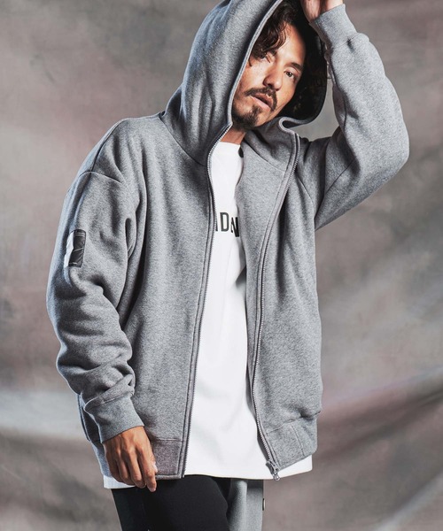 ANGENEHM(アンゲネーム)の「mpa4195-Cardboard Knit ZipUp Hoodie ジップアップパーカー(AG07-021acg)(パーカー・メンズ・ブラック/チャコール/ミックスグレー・M/L/S)」の2枚目の写真