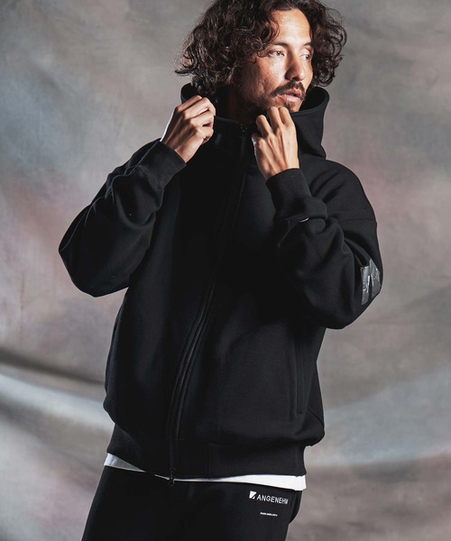 ANGENEHM(アンゲネーム)の「mpa4195-Cardboard Knit ZipUp Hoodie ジップアップパーカー(AG07-021acg)(パーカー・メンズ・ブラック/チャコール/ミックスグレー・M/L/S)」の1枚目の写真