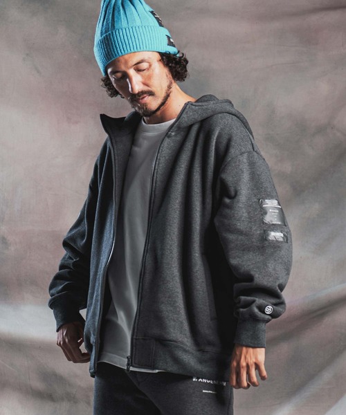 ANGENEHM(アンゲネーム)の「mpa4195-Cardboard Knit ZipUp Hoodie ジップアップパーカー(AG07-021acg)(パーカー・メンズ・ブラック/チャコール/ミックスグレー・M/L/S)」の17枚目の写真