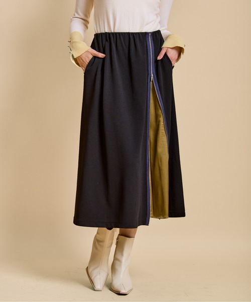 LHELBIE（レルビエ）の「バイカラージップスカート（スカート・レディース・ブラウン/ライトベージュ/ブラック・M）」の19枚目の写真