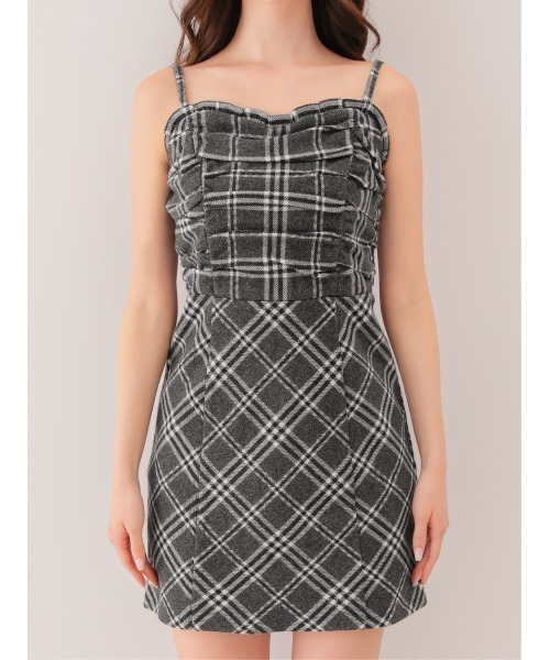 M me eme（エムミーエメ）の「Urban check cami onepiece(eme10862)（ワンピース・レディース・ブラウン/グレー・FREE）」の13枚目の写真