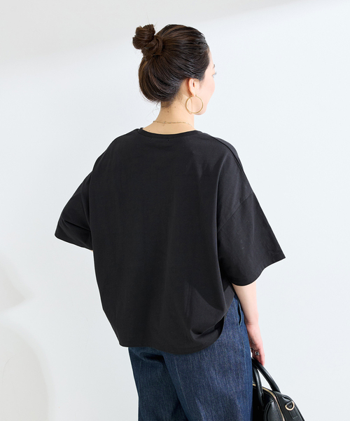 B.C STOCK(ベーセーストック)の「手洗い可 / ハーフスリーブオーガンジーロゴ刺繍TEE(Tシャツ/カットソー・レディース・ブラウン/ブラック/ライトグレー・FREE)」の9枚目の写真