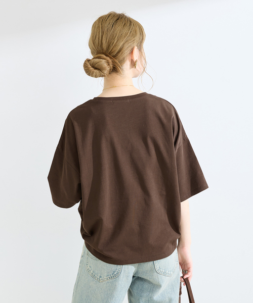 B.C STOCK(ベーセーストック)の「手洗い可 / ハーフスリーブオーガンジーロゴ刺繍TEE(Tシャツ/カットソー・レディース・ブラウン/ブラック/ライトグレー・FREE)」の21枚目の写真