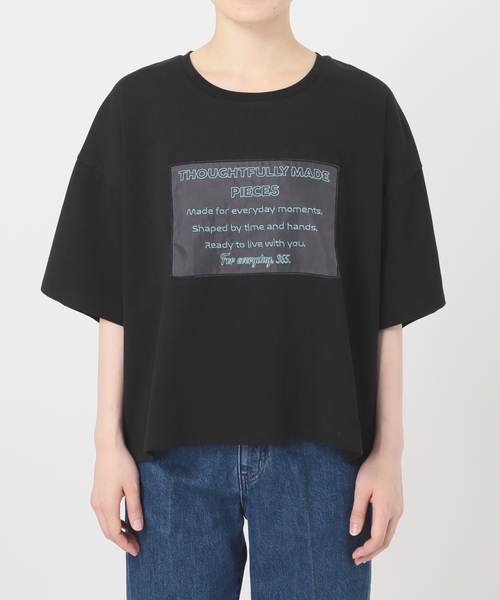 B.C STOCK(ベーセーストック)の「手洗い可 / ハーフスリーブオーガンジーロゴ刺繍TEE(Tシャツ/カットソー・レディース・ブラウン/ブラック/ライトグレー・FREE)」の22枚目の写真