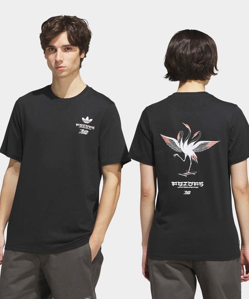 adidas(アディダス)の「SKATEBOARDING x TEMPLE OF SKATE CRANE TEE / アディダスオリジナルス adidas Originals(Tシャツ/カットソー・メンズ・ブラック・XX-LARGE/3XL/LARGE/MEDIUM/SMALL/X-LARGE/X-SMALL)」の1枚目の写真