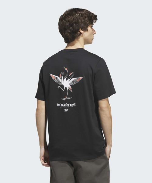 adidas(アディダス)の「SKATEBOARDING x TEMPLE OF SKATE CRANE TEE / アディダスオリジナルス adidas Originals(Tシャツ/カットソー・メンズ・ブラック・XX-LARGE/3XL/LARGE/MEDIUM/SMALL/X-LARGE/X-SMALL)」の4枚目の写真