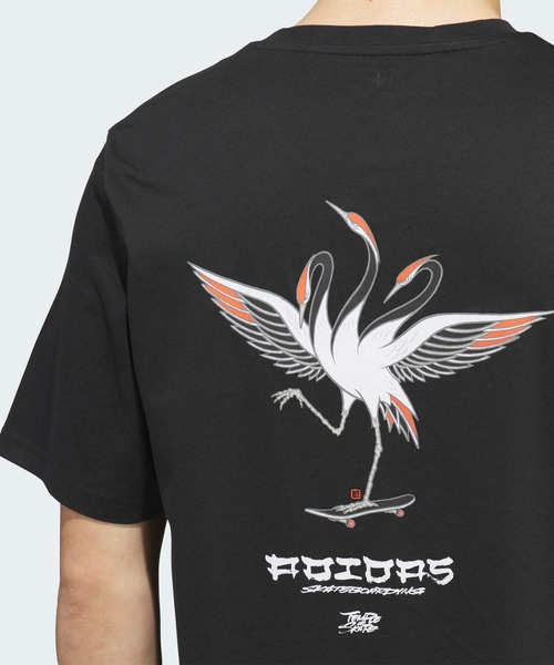 adidas(アディダス)の「SKATEBOARDING x TEMPLE OF SKATE CRANE TEE / アディダスオリジナルス adidas Originals(Tシャツ/カットソー・メンズ・ブラック・XX-LARGE/3XL/LARGE/MEDIUM/SMALL/X-LARGE/X-SMALL)」の6枚目の写真