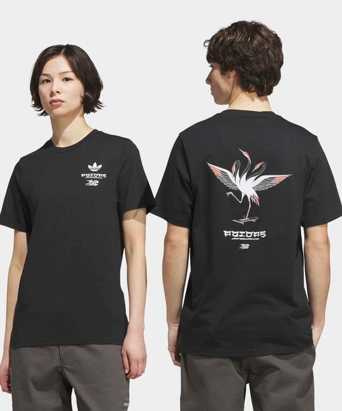 adidas(アディダス)の「SKATEBOARDING x TEMPLE OF SKATE CRANE TEE / アディダスオリジナルス adidas Originals(Tシャツ/カットソー・メンズ・ブラック・XX-LARGE/3XL/LARGE/MEDIUM/SMALL/X-LARGE/X-SMALL)」の2枚目の写真