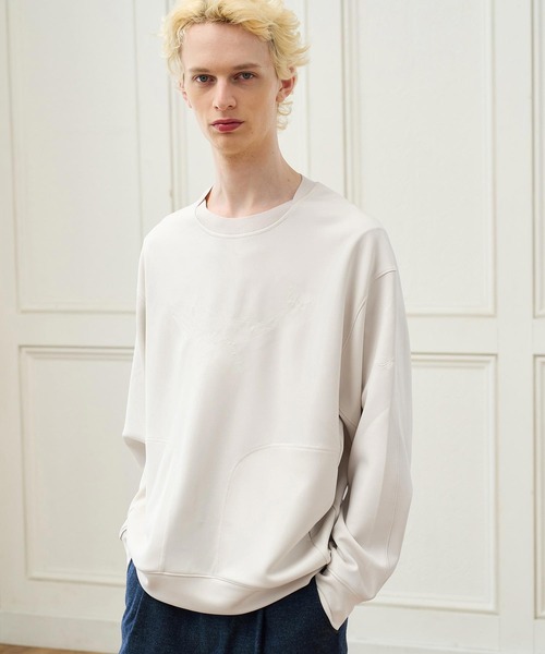 CALL&RESPONSE(コールアンドレスポンス)の「mlt5767- ステッチアートPO クジラ ダンボールニット(263-1321-03)(Tシャツ/カットソー・メンズ・ベージュ/ブラック・4/5/2)」の10枚目の写真