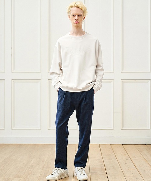 CALL&RESPONSE(コールアンドレスポンス)の「mlt5767- ステッチアートPO クジラ ダンボールニット(263-1321-03)(Tシャツ/カットソー・メンズ・ベージュ/ブラック・4/5/2)」の12枚目の写真