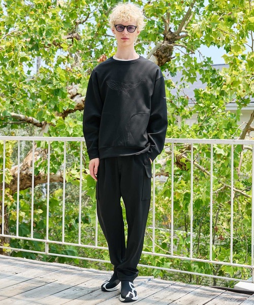 CALL&RESPONSE(コールアンドレスポンス)の「mlt5767- ステッチアートPO クジラ ダンボールニット(263-1321-03)(Tシャツ/カットソー・メンズ・ベージュ/ブラック・4/5/2)」の15枚目の写真