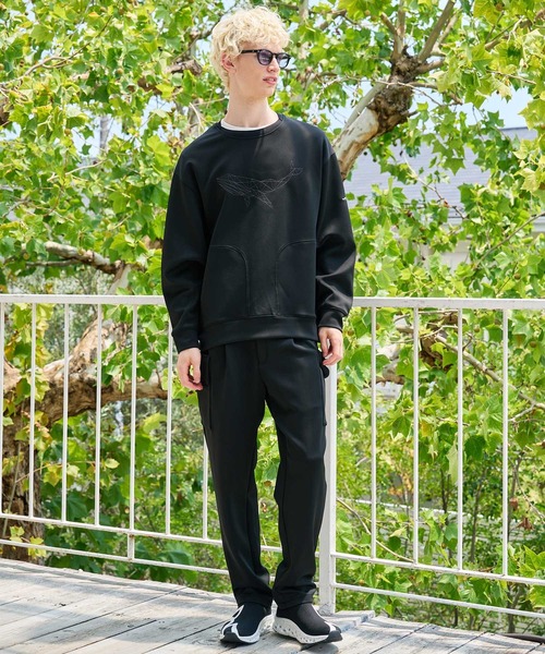 CALL&RESPONSE(コールアンドレスポンス)の「mlt5767- ステッチアートPO クジラ ダンボールニット(263-1321-03)(Tシャツ/カットソー・メンズ・ベージュ/ブラック・4/5/2)」の16枚目の写真