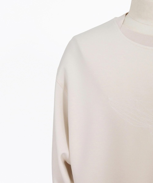 CALL&RESPONSE(コールアンドレスポンス)の「mlt5767- ステッチアートPO クジラ ダンボールニット(263-1321-03)(Tシャツ/カットソー・メンズ・ベージュ/ブラック・4/5/2)」の4枚目の写真