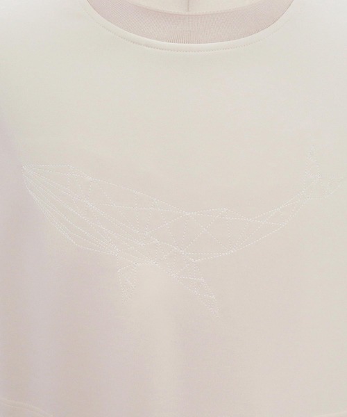 CALL&RESPONSE(コールアンドレスポンス)の「mlt5767- ステッチアートPO クジラ ダンボールニット(263-1321-03)(Tシャツ/カットソー・メンズ・ベージュ/ブラック・4/5/2)」の5枚目の写真