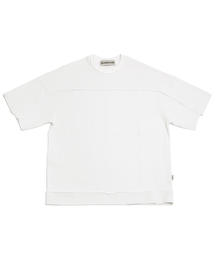 Low-Cut Line Half T-shirt_White