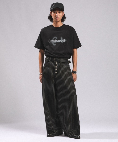 RAGEBLUE(レイジブルー)の「10OZ DENIM STRIPED CURVED PANTS/10ozデニム/ストライプ柄カーブパンツ(デニムパンツ・メンズ・ブラック・MEDIUM/LARGE)」の2枚目の写真