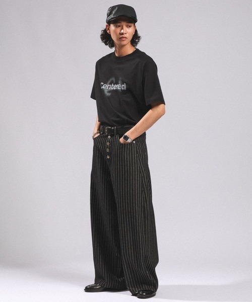 RAGEBLUE(レイジブルー)の「10OZ DENIM STRIPED CURVED PANTS/10ozデニム/ストライプ柄カーブパンツ(デニムパンツ・メンズ・ブラック・MEDIUM/LARGE)」の3枚目の写真