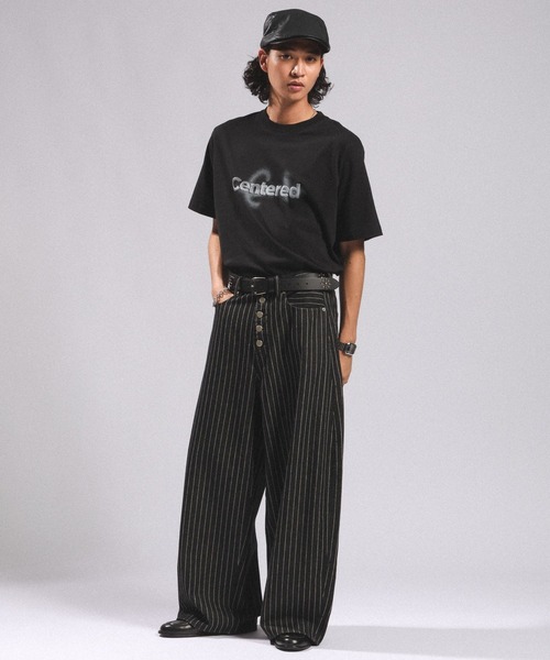 RAGEBLUE(レイジブルー)の「10OZ DENIM STRIPED CURVED PANTS/10ozデニム/ストライプ柄カーブパンツ(デニムパンツ・メンズ・ブラック・MEDIUM/LARGE)」の5枚目の写真