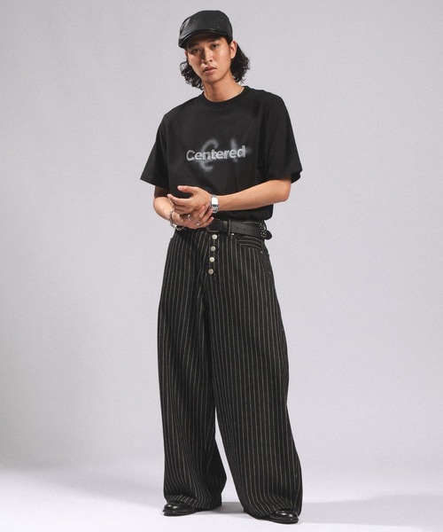 RAGEBLUE(レイジブルー)の「10OZ DENIM STRIPED CURVED PANTS/10ozデニム/ストライプ柄カーブパンツ(デニムパンツ・メンズ・ブラック・MEDIUM/LARGE)」の6枚目の写真