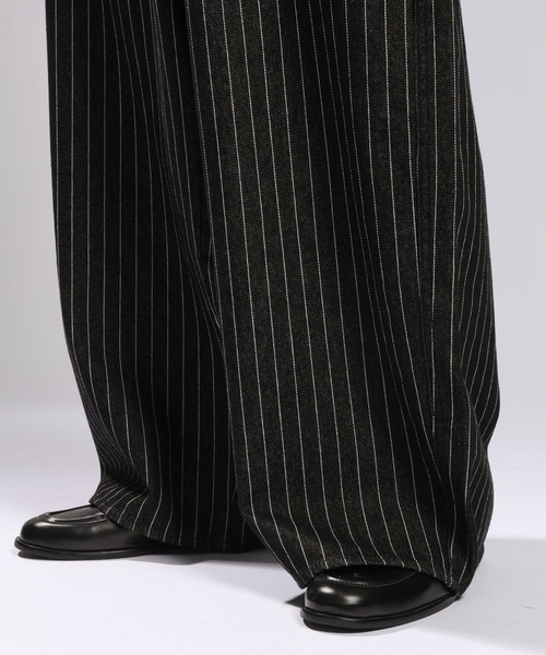 RAGEBLUE(レイジブルー)の「10OZ DENIM STRIPED CURVED PANTS/10ozデニム/ストライプ柄カーブパンツ(デニムパンツ・メンズ・ブラック・MEDIUM/LARGE)」の22枚目の写真
