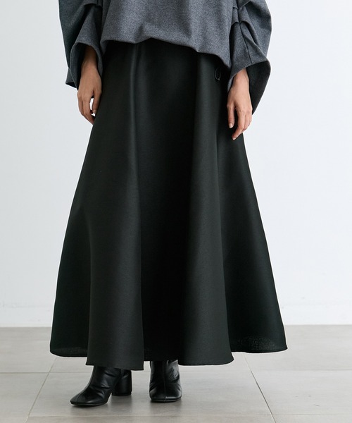 CLANE(クラネ)の「【CLANE/クラネ】VOLUME FLARE SKIRT/ボリュームフレアスカート(スカート・レディース・ブラック/アイボリー/キャメル・1/2)」の1枚目の写真