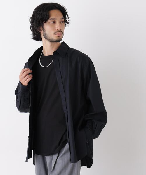 NANO universe（ナノユニバース）の「「ASSEMBLANC」Wrinkleワイヤーワッシャーシャツ（シャツ/ブラウス・メンズ・ホワイト/ブラック/レッド・L/M）」の4枚目の写真