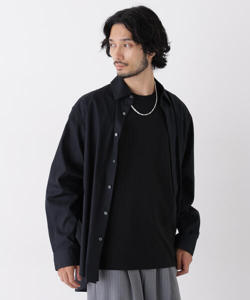 NANO universe（ナノユニバース）の「「ASSEMBLANC」Wrinkleワイヤーワッシャーシャツ（シャツ/ブラウス・メンズ・ホワイト/ブラック/レッド・L/M）」の5枚目の写真