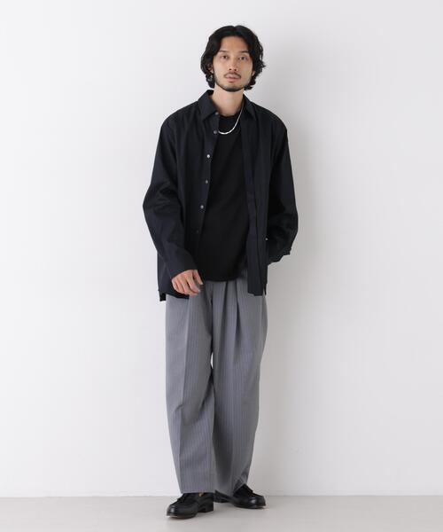 NANO universe（ナノユニバース）の「「ASSEMBLANC」Wrinkleワイヤーワッシャーシャツ（シャツ/ブラウス・メンズ・ホワイト/ブラック/レッド・L/M）」の7枚目の写真