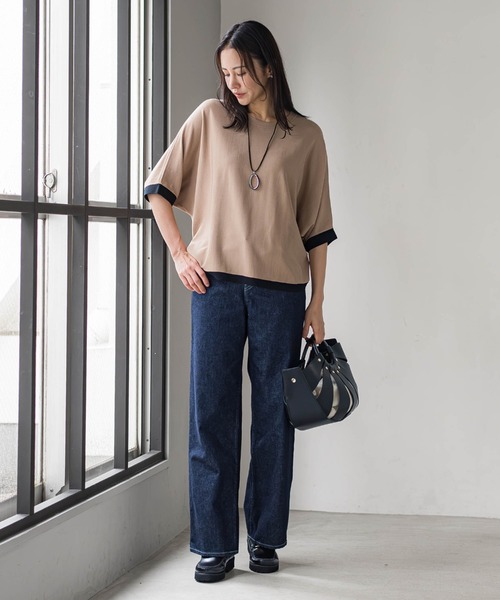 LAUTREAMONT(ロートレアモン)の「【skinea】≪着るスキンケア≫ドルマンスリーブ五分袖ニット(ニット/セーター・レディース・キャメル/ブラック/ブルー/オレンジ・9号)」の19枚目の写真