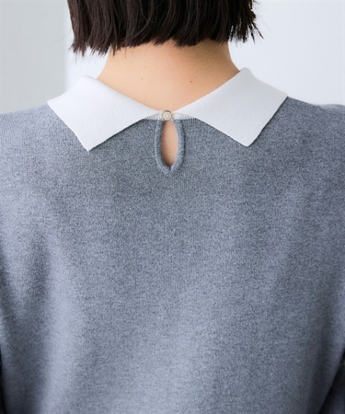 7days Life Styling（セブンデイズライフスタイリング）の「【選べる２タイプ】【静電防止/UVカット】毛玉になりにくい　フレアニットワンピース（ワンピース・レディース・グレー/ブラック/ホワイト×グレー/ホワイト×ブラック・L/LL/S/M）」の21枚目の写真