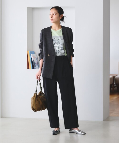 BEAUTY&YOUTH UNITED ARROWS(ビューティーアンドユースユナイテッドアローズ)の「【WEB限定 Wardrobe DAILY MINIMAL】ジャージー タックカーブパンツ ウォッシャブル(その他パンツ・レディース・ブラック/オフホワイト/モカ・M/L/S)」の7枚目の写真