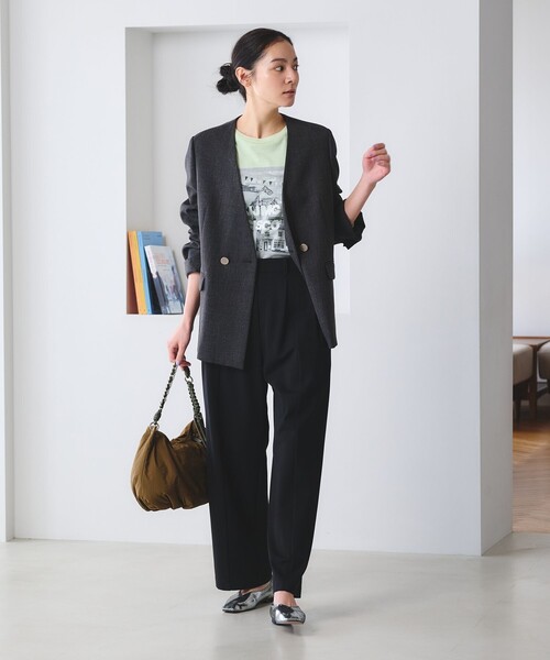BEAUTY&YOUTH UNITED ARROWS(ビューティーアンドユースユナイテッドアローズ)の「【WEB限定 Wardrobe DAILY MINIMAL】ジャージー タックカーブパンツ ウォッシャブル(その他パンツ・レディース・ブラック/オフホワイト/モカ・M/L/S)」の8枚目の写真