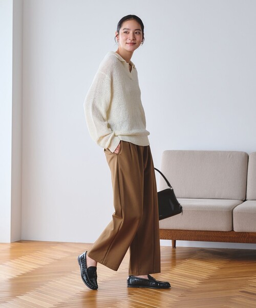 BEAUTY&YOUTH UNITED ARROWS(ビューティーアンドユースユナイテッドアローズ)の「【WEB限定 Wardrobe DAILY MINIMAL】ジャージー タックカーブパンツ ウォッシャブル(その他パンツ・レディース・ブラック/オフホワイト/モカ・M/L/S)」の18枚目の写真