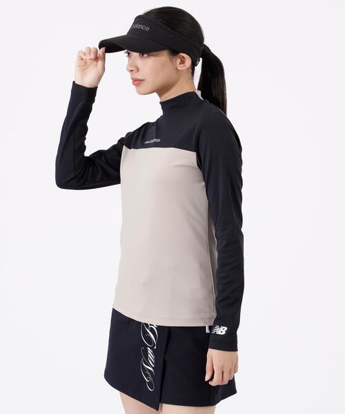 New Balance Golf(ニューバランスゴルフ)の「UV 長袖 モックネック プルオーバー (WOMENS)(Tシャツ/カットソー・レディース・ホワイト/ベージュ系その他2/ブラック・LARGE/MEDIUM/SMALL)」の1枚目の写真
