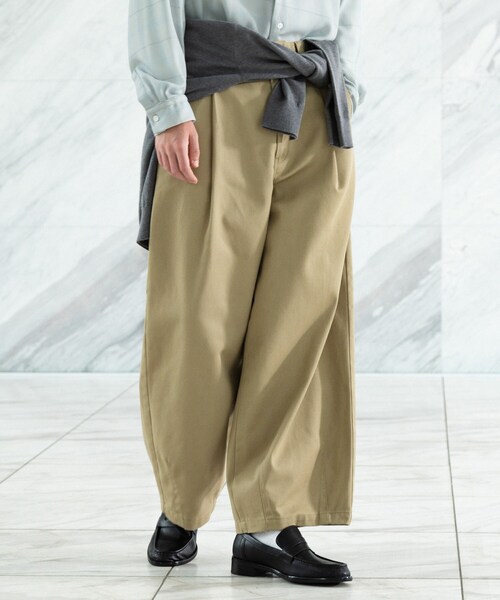 tk.TAKEO KIKUCHI（ティーケータケオキクチ）の「【別注】Dickies®　TRバレルパンツ（その他パンツ・メンズ・ブラック/ベージュ・03/02）」の2枚目の写真