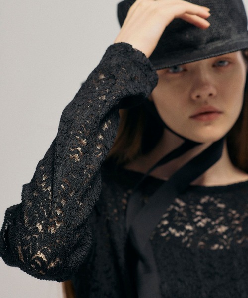 LEPSIM(レプシィム)の「《un STANDARD by LEPSIM》レースバルーンスリーブプルオーバー 1070184(Tシャツ/カットソー・レディース・ブラック/オフホワイト・FREE)」の12枚目の写真