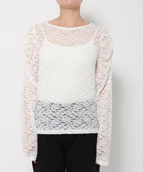 LEPSIM(レプシィム)の「《un STANDARD by LEPSIM》レースバルーンスリーブプルオーバー 1070184(Tシャツ/カットソー・レディース・ブラック/オフホワイト・FREE)」の15枚目の写真