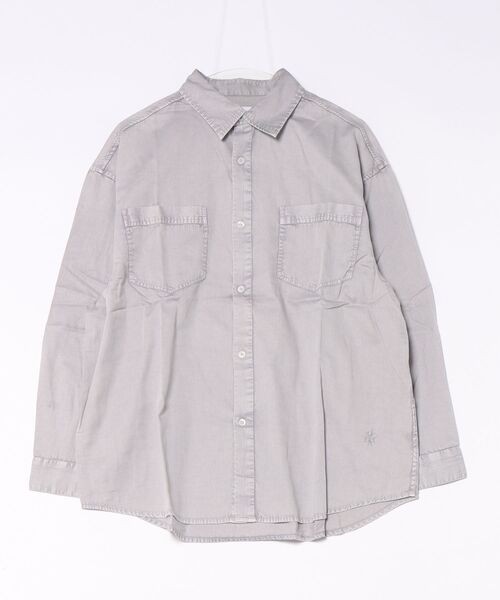 CONVERSE TOKYO(コンバーストウキョウ)の「ACID WASH STAR★ PATCH OVER SHIRT(シャツ/ブラウス・レディース・ミント/ブラック/テラコッタ/ピンク/グレー・FREE)」の3枚目の写真