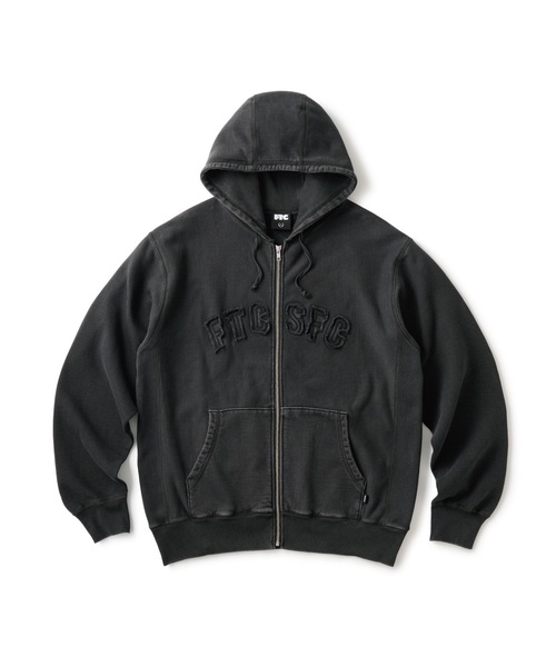 FTC（エフティーシー）の「CUTOUT ARC LOGO ZIP UP HOODY（パーカー・メンズ・グレー/ネイビー/ブラック・SMALL/MEDIUM/LARGE/X-LARGE）」の2枚目の写真