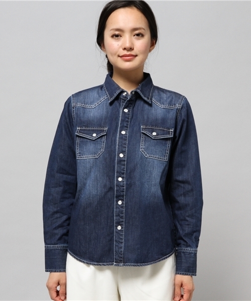 LIMITLESS LUXURY（リミットレスラグジュアリー）の「DENIMシャツ◆（シャツ/ブラウス・レディース・ネイビー/ブルー系その他・FREE）」の8枚目の写真