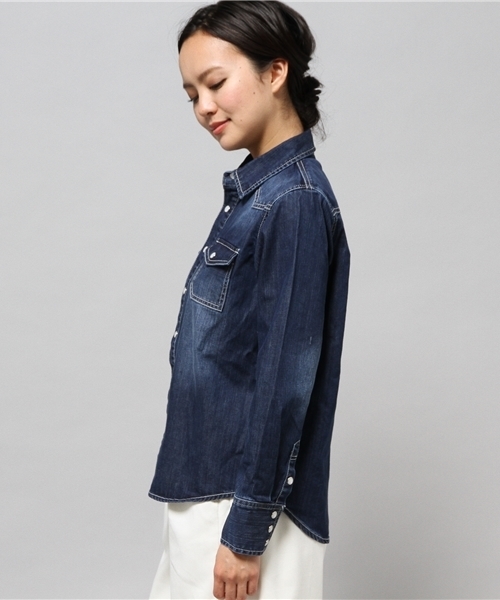 LIMITLESS LUXURY（リミットレスラグジュアリー）の「DENIMシャツ◆（シャツ/ブラウス・レディース・ネイビー/ブルー系その他・FREE）」の9枚目の写真